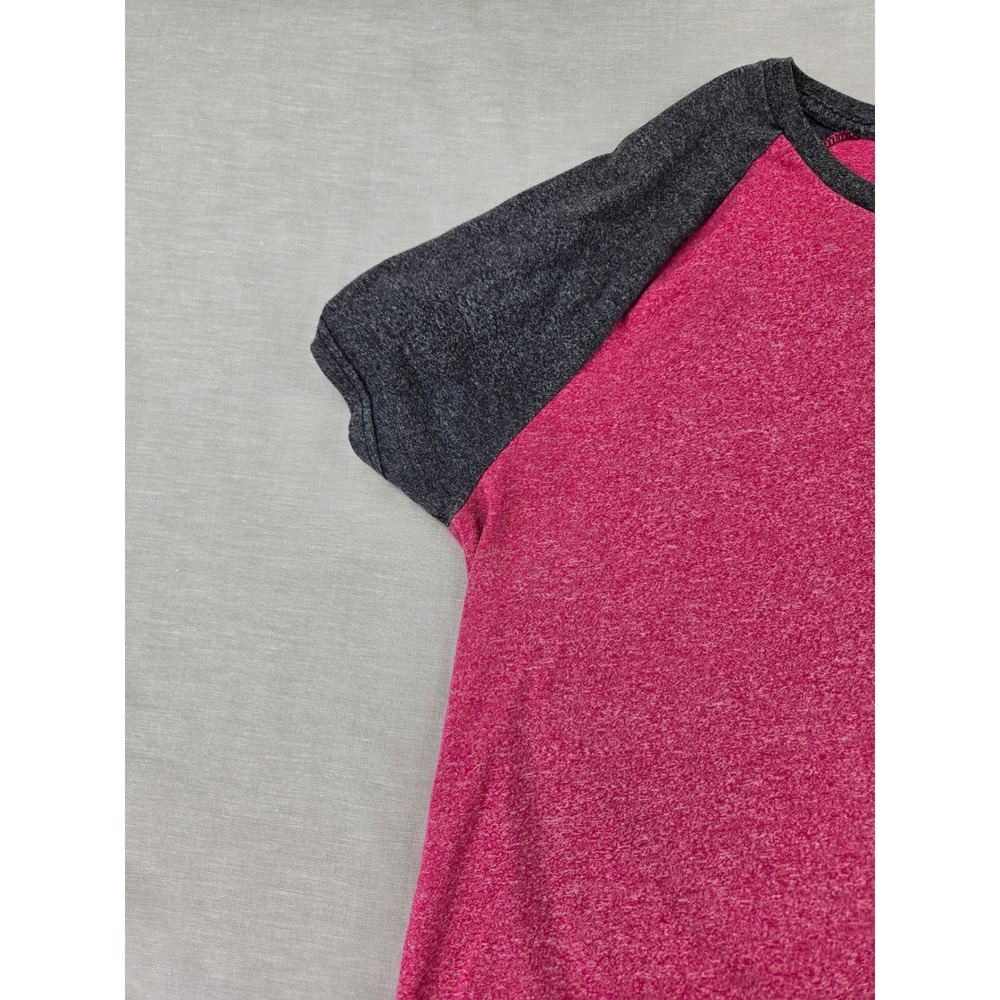 Hollister Mens Short Sleeve Raglan T-Shirt Pink Gray Heathered Logo Size M - Picture 7 of 10